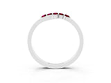 White gold Five-Stone Round Garnet Crossover Band with Prong Setting_21