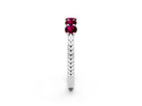 White gold Five-Stone Round Garnet Prong-Set Band_20