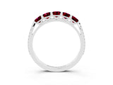 White gold Five-Stone Round Garnet Prong-Set Band_21