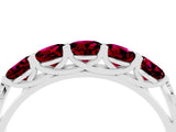 White gold Five-Stone Round Garnet Prong-Set Band_22