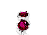 White gold Five-Stone Round Garnet Wave Band with Shared Prong Setting_11