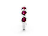 White gold Five-Stone Round Garnet Wave Band with Shared Prong Setting_8