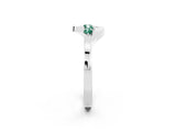 White gold Five-Stone Round Green Sapphire Crossover Band with Prong Setting_20
