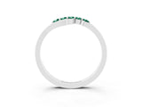 White gold Five-Stone Round Green Sapphire Crossover Band with Prong Setting_21