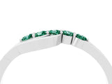 White gold Five-Stone Round Green Sapphire Crossover Band with Prong Setting_22