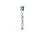 White gold Five-Stone Round Green Sapphire Prong-Set Band_20