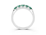 White gold Five-Stone Round Green Sapphire Prong-Set Band_21