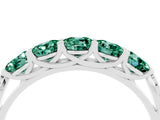 White gold Five-Stone Round Green Sapphire Prong-Set Band_22