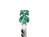 White gold Five-Stone Round Green Sapphire Prong-Set Band_23