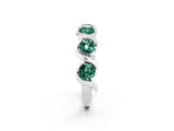 White gold Five-Stone Round Green Sapphire Wave Band with Shared Prong Setting_8