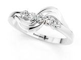 White gold Five-Stone Round Moissanite Crossover Band with Prong Setting_19