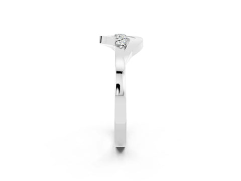White gold Five-Stone Round Moissanite Crossover Band with Prong Setting_20