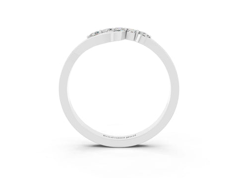 White gold Five-Stone Round Moissanite Crossover Band with Prong Setting_21