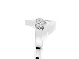 White gold Five-Stone Round Moissanite Crossover Band with Prong Setting_23