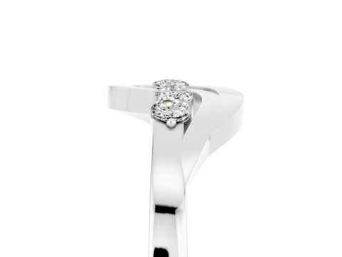 White gold Five-Stone Round Moissanite Crossover Band with Prong Setting_23
