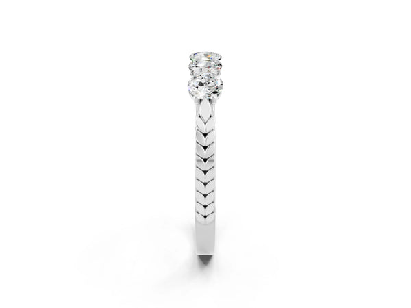 Silver Five-Stone Round Moissanite Prong-Set Band