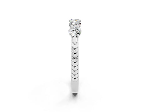 White gold Five-Stone Round Moissanite Prong-Set Band_20