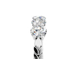 White gold Five-Stone Round Moissanite Prong-Set Band_23