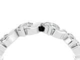 White gold Five-Stone Round Moissanite Wave Band with Shared Prong Setting_10