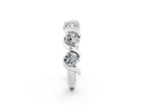 White gold Five-Stone Round Moissanite Wave Band with Shared Prong Setting_8