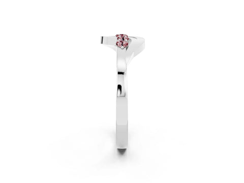 White gold Five-Stone Round Morganite Crossover Band with Prong Setting_20