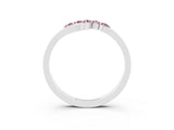 White gold Five-Stone Round Morganite Crossover Band with Prong Setting_21