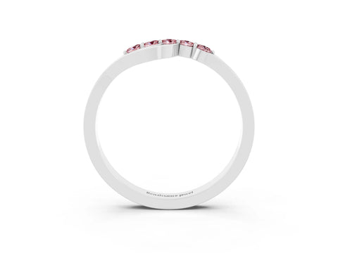 White gold Five-Stone Round Morganite Crossover Band with Prong Setting_21