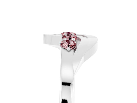 White gold Five-Stone Round Morganite Crossover Band with Prong Setting_23