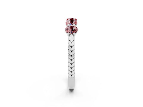 White gold Five-Stone Round Morganite Prong-Set Band_20