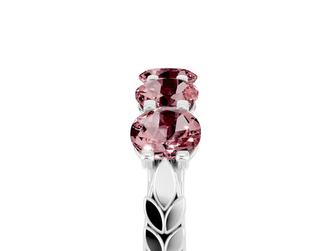 White gold Five-Stone Round Morganite Prong-Set Band_23