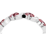 White gold Five-Stone Round Morganite Wave Band with Shared Prong Setting_10