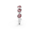White gold Five-Stone Round Morganite Wave Band with Shared Prong Setting_8