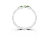 White gold Five-Stone Round Peridot Crossover Band with Prong Setting_21