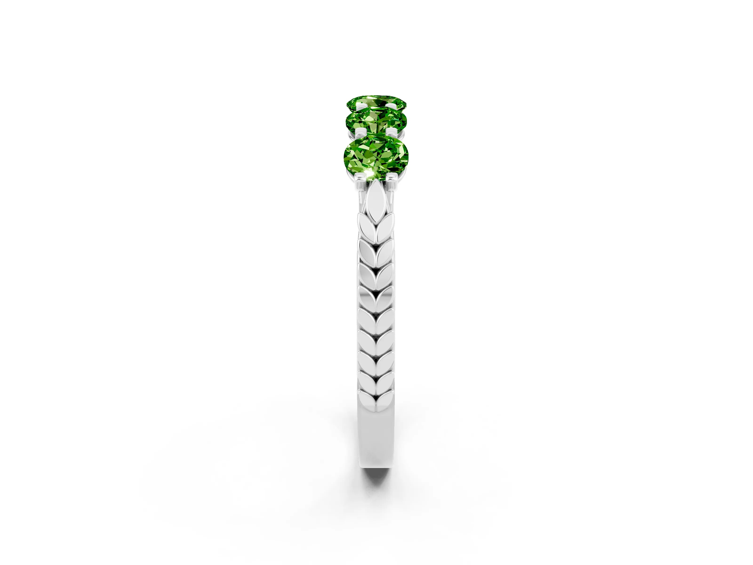 White gold Five-Stone Round Peridot Prong-Set Band_20
