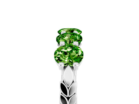 White gold Five-Stone Round Peridot Prong-Set Band_23