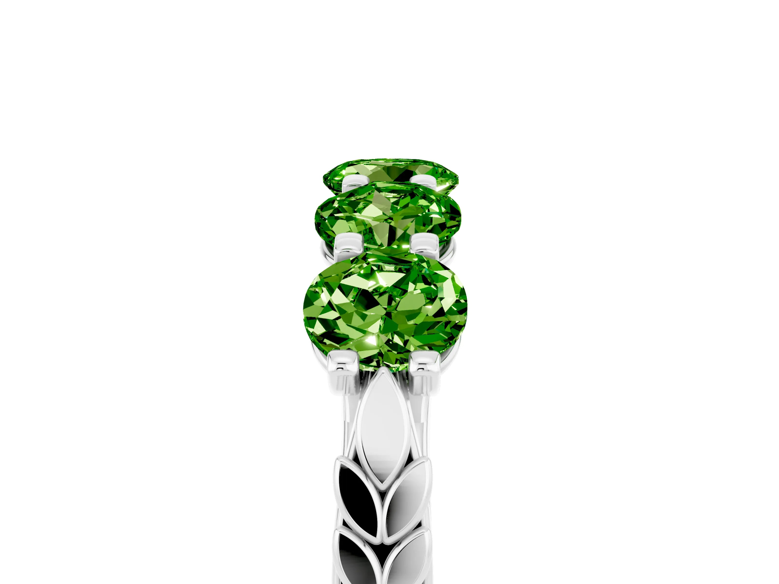 White gold Five-Stone Round Peridot Prong-Set Band_23