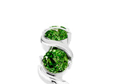 White gold Five-Stone Round Peridot Wave Band with Shared Prong Setting_11