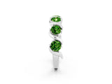 White gold Five-Stone Round Peridot Wave Band with Shared Prong Setting_8