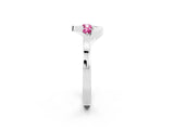 White gold Five-Stone Round Pink Sapphire Crossover Band with Prong Setting_20
