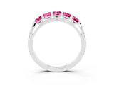 White gold Five-Stone Round Pink Sapphire Prong-Set Band_21