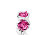 White gold Five-Stone Round Pink Sapphire Wave Band with Shared Prong Setting_11