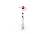 White gold Five-Stone Round Ruby Crossover Band with Prong Setting_20