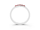 White gold Five-Stone Round Ruby Crossover Band with Prong Setting_21