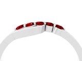 White gold Five-Stone Round Ruby Crossover Band with Prong Setting_22