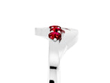 White gold Five-Stone Round Ruby Crossover Band with Prong Setting_23