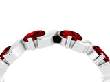 White gold Five-Stone Round Ruby Wave Band with Shared Prong Setting_10