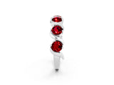 White gold Five-Stone Round Ruby Wave Band with Shared Prong Setting_8