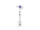 White gold Five-Stone Round Tanzanite Crossover Band with Prong Setting_20