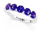 White gold Five-Stone Round Tanzanite Prong-Set Band_19