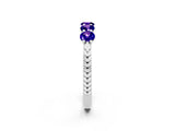 White gold Five-Stone Round Tanzanite Prong-Set Band_20